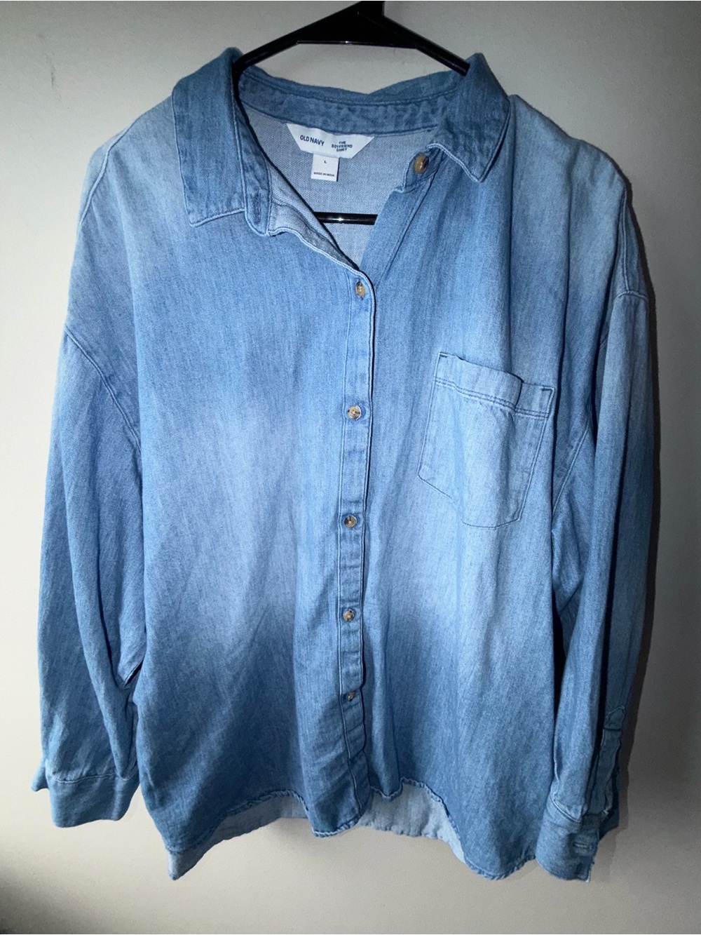 Old Navy Light Blue Denim Boyfriend Shirt